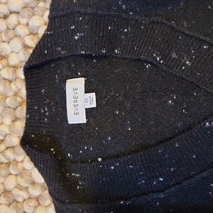 Evereve Harlowe black marled V-neck pullover sweater XS